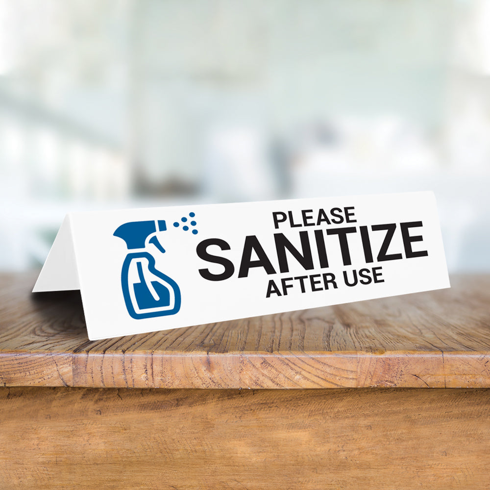 Please Sanitize After Use Tabletop Sign