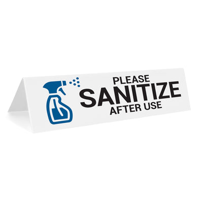 Please Sanitize After Use Tabletop Sign