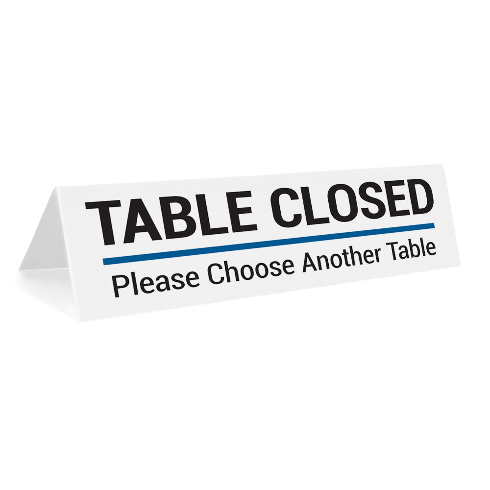 Table Closed Please Choose Another Tabletop Sign
