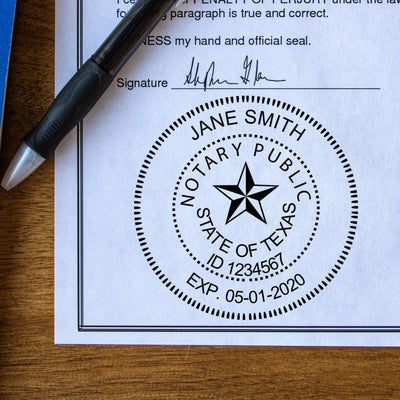 Round Texas Notary Stamp