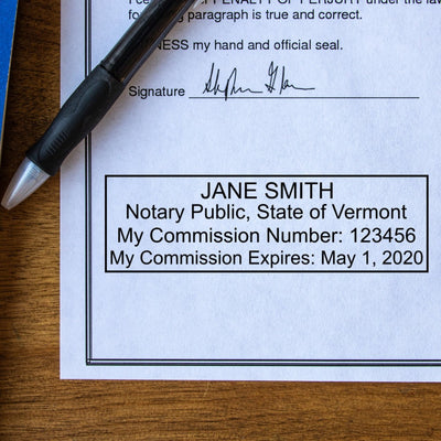 Pink Vermont Notary Stamp