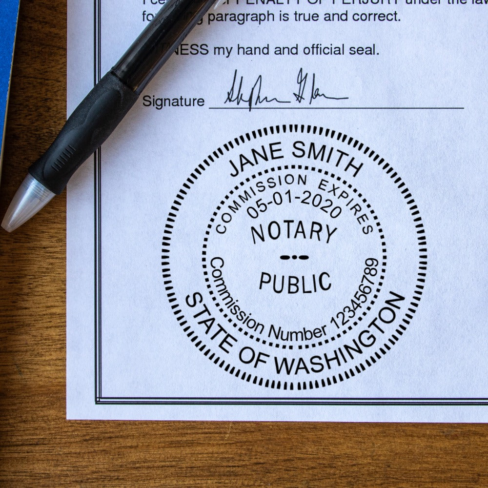 Round Washington Notary Stamp