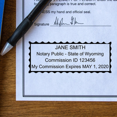 Pink Wyoming Notary Stamp