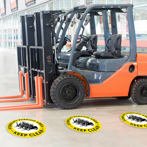 Forklift Parking Area Keep Clear Floor Decal