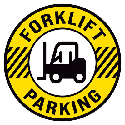 Yellow Forklift Parking Floor Decal
