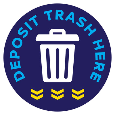 Deposit Trash Here Floor Decal