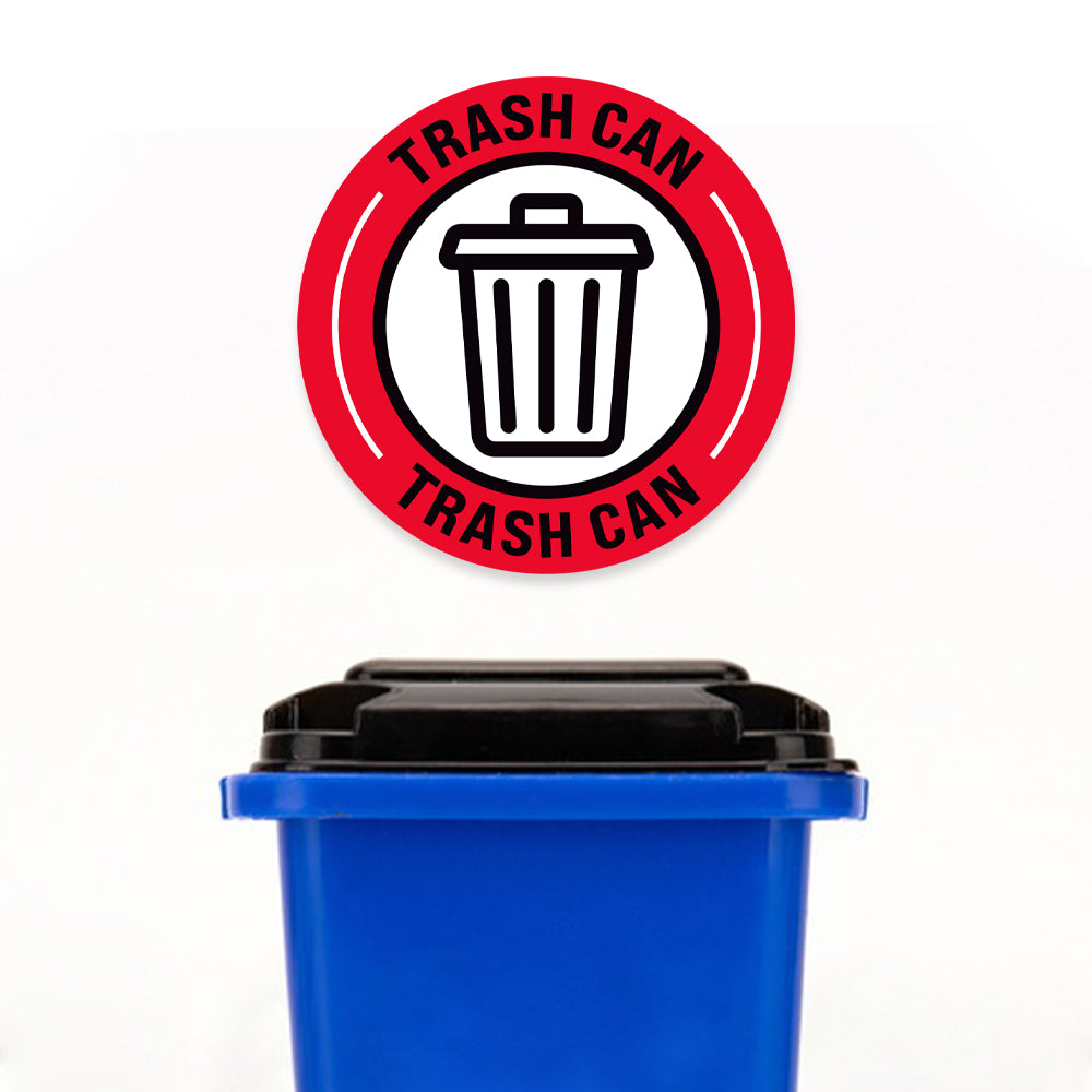 Red Trash Can Floor Decal