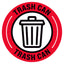 Red Trash Can Floor Decal