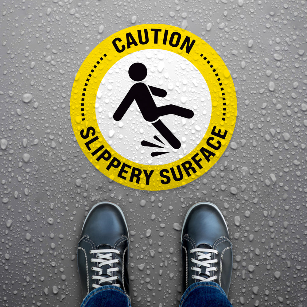 Caution Slippery Surface Floor Decal