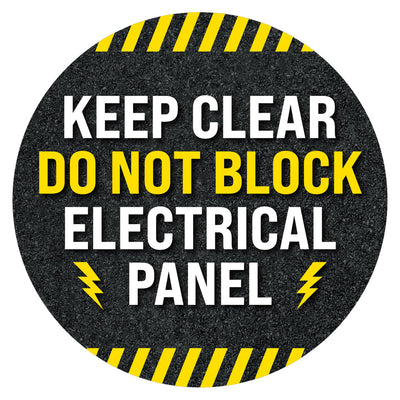 Keep Clear Do Not Block Electrical Panel Floor Decal