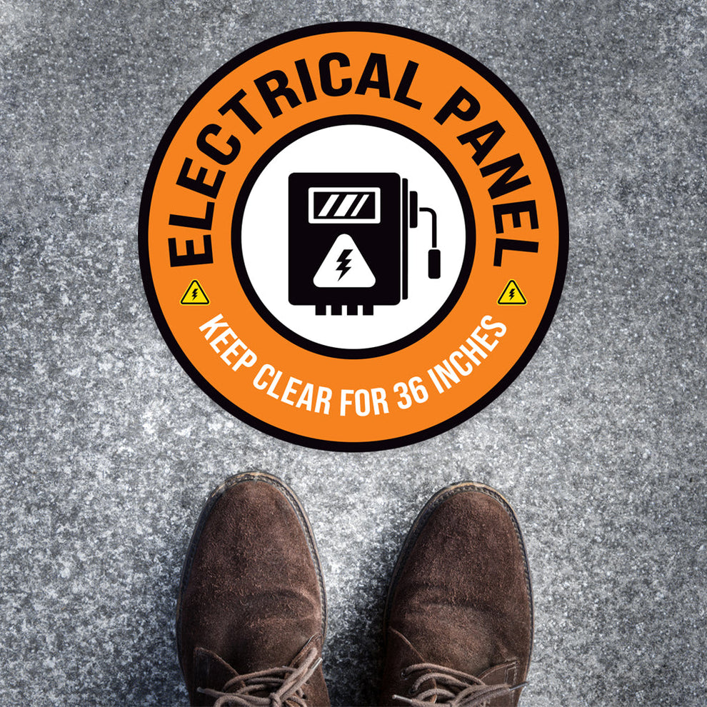 Decal For Panel Orange Electrical Panel Keep Clear 36 Inches Floor Decal ...