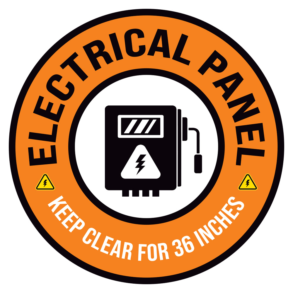 Decal For Panel Orange Electrical Panel Keep Clear 36 Inches Floor Decal ...