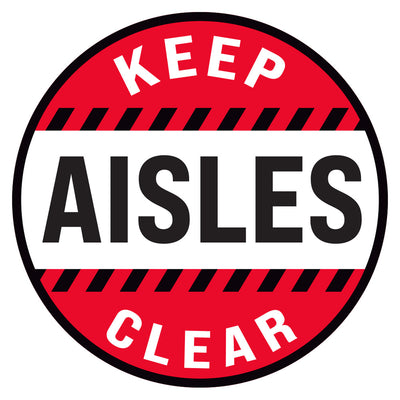 Red Keep Aisles Clear Floor Decal