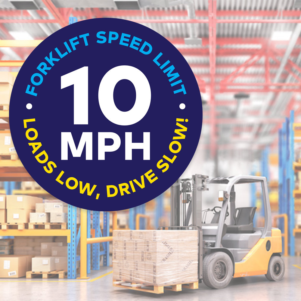 Forklift Speed Limit 10 MPH Floor Decal