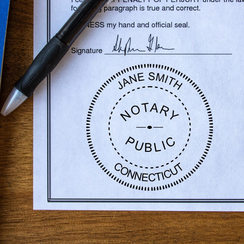 Round Connecticut Notary Stamp