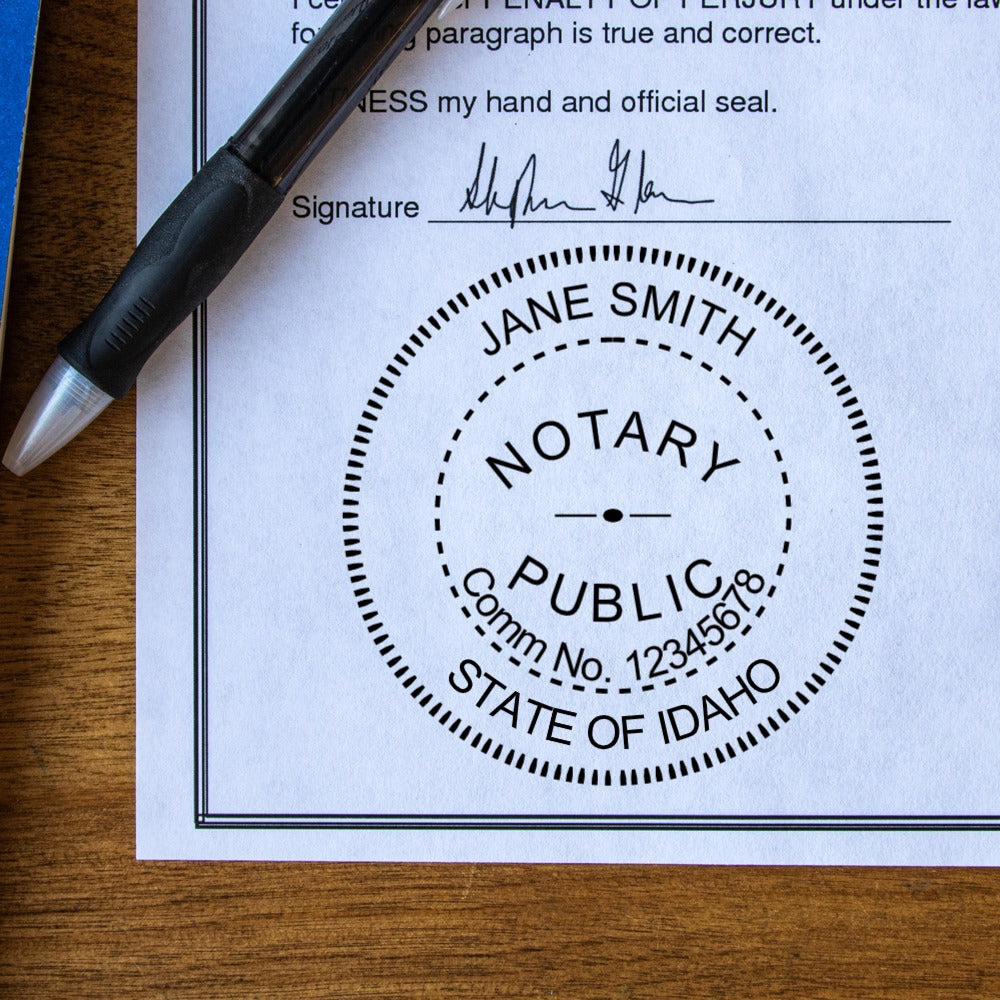 Round Idaho Notary Stamp