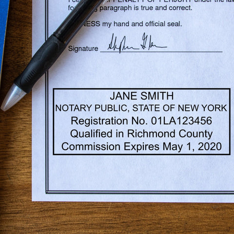 Pink New York Notary Stamp