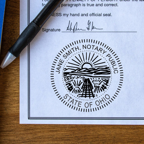 Round Ohio Notary Stamp