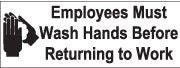 Employees Must Wash Hands Before Returning To Work Sign