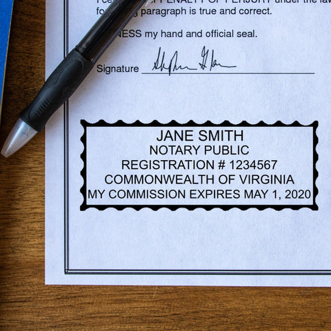 Pink Virginia Notary Stamp